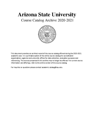 2020-21 Course Catalog Archive