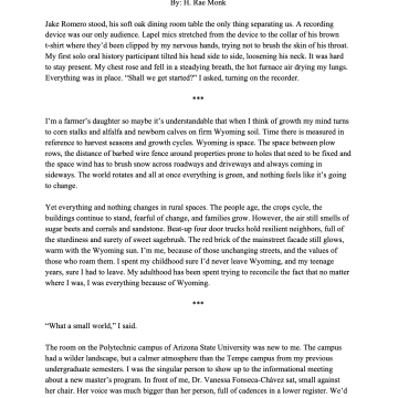 Narrative Studies MA Capstone
